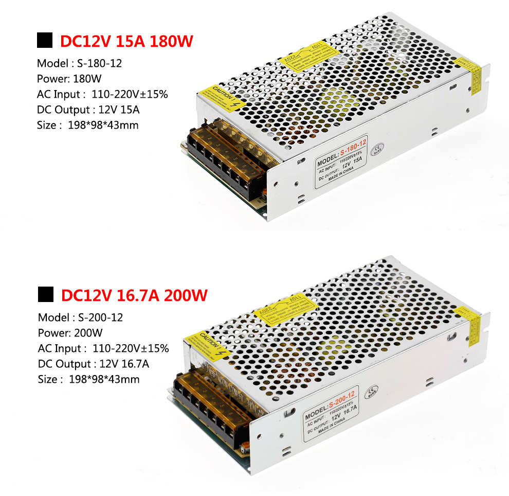 AC110-220V to DC12V LED Driver Unit for LED Lights , CCTV CAMERA High Quality 12V Power Supply Adapt(图5)