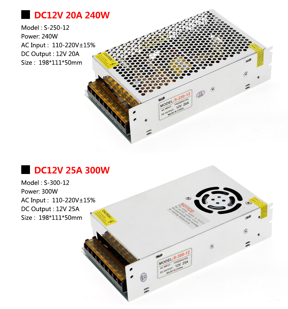 AC110-220V to DC12V LED Driver Unit for LED Lights , CCTV CAMERA High Quality 12V Power Supply Adapt(图4)