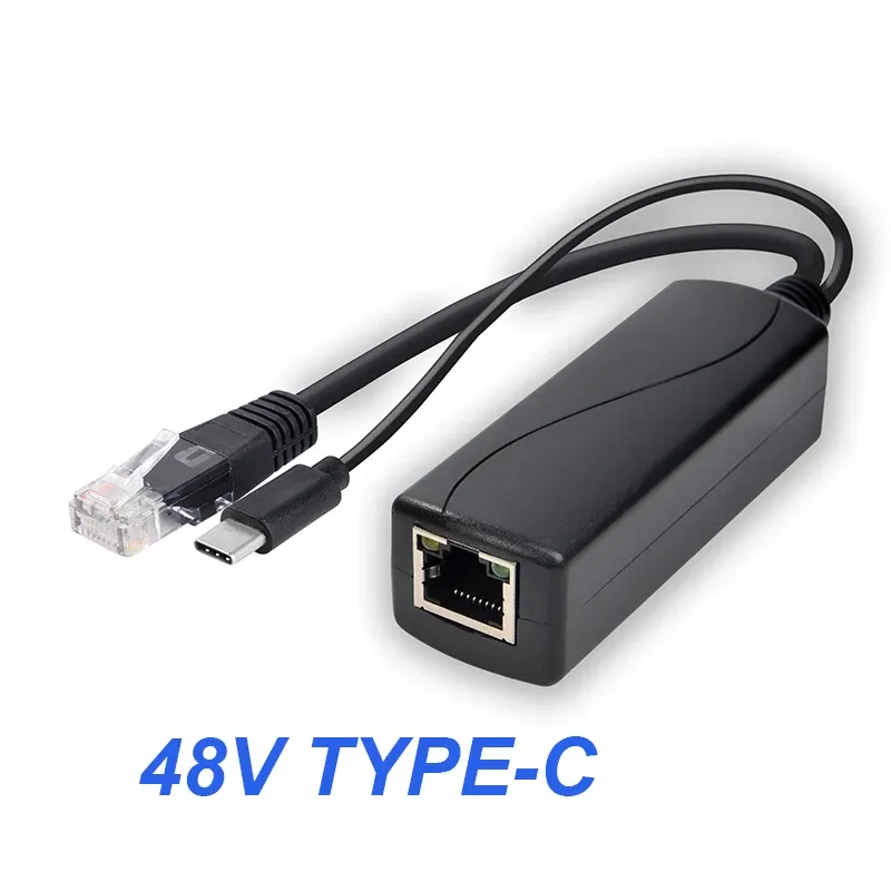 POE Splitter 48V To 5V 12V Micro USB tpye-C BarrelJack Power Supply for Huawei for Hikvision for Bobcat for Raspberry Pi 3
