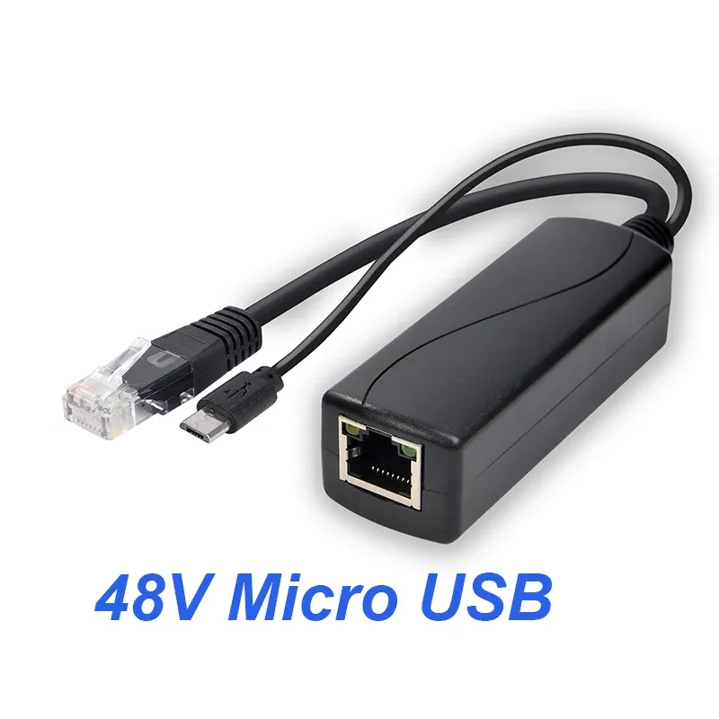 POE Splitter 48V To 5V 12V Micro USB tpye-C BarrelJack Power Supply for Huawei for Hikvision for Bobcat for Raspberry Pi 4