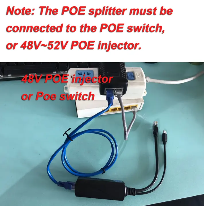 HKBTM Gigabit PoE Splitter Micro USB/Type-C/DC Power over Ethernet for IP Camera/Raspberry PI/sensecap/Bobcat detail
