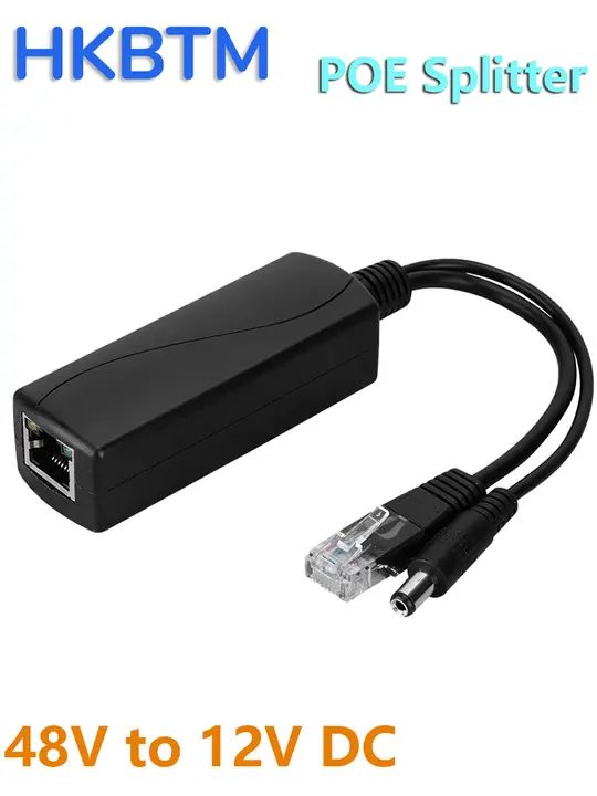 HKBTM 48V To 12V POE Connectors Adapter Cable Splitter Injector Power Supply for Huawei for Hikvision 2022 New detail