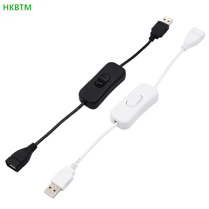 HKBTM 28cm USB Cable with Switch ON/OFF Cable Extension Toggle for USB Lamp USB Fan Power Supply Line Durable HOT SALE Adapter detail