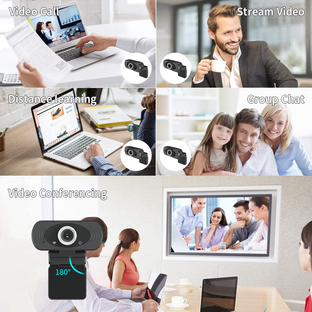 1080P Mini Webcam HD Video Call Web Camera with Built-in Microphone USB Plug & Play Web Cam Widescre(图15)