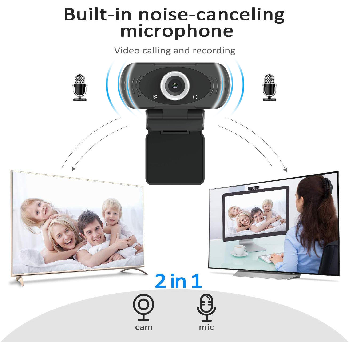 1080P Mini Webcam HD Video Call Web Camera with Built-in Microphone USB Plug & Play Web Cam Widescre(图16)